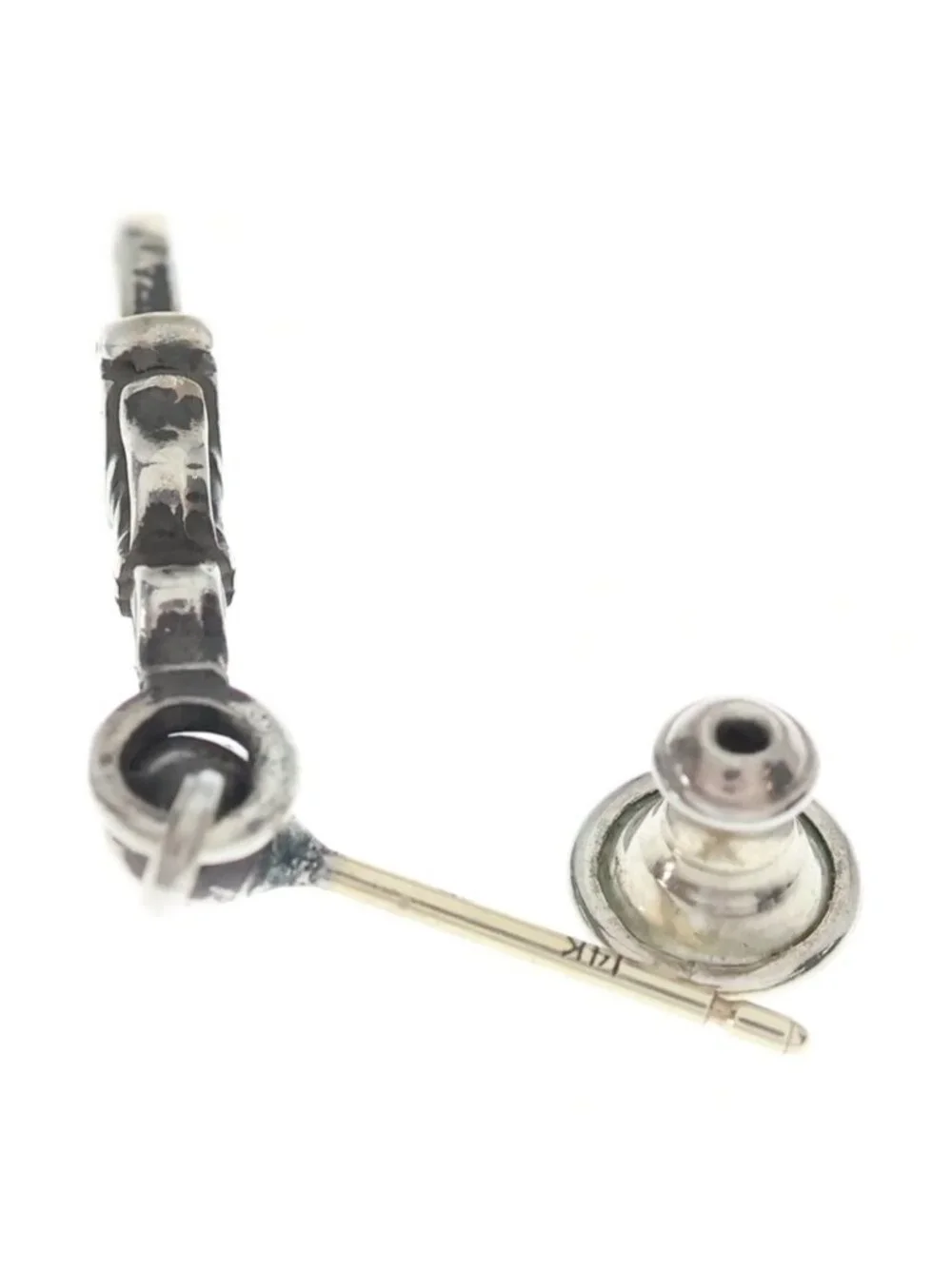 Chrome Hearts Drp Stck Dggr Stack Dagger Drop Silver Earrings